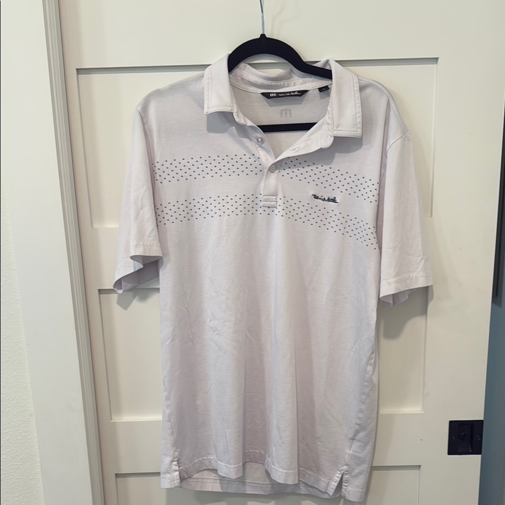 Travis Mathew White Polo Shirt with Classic Collar